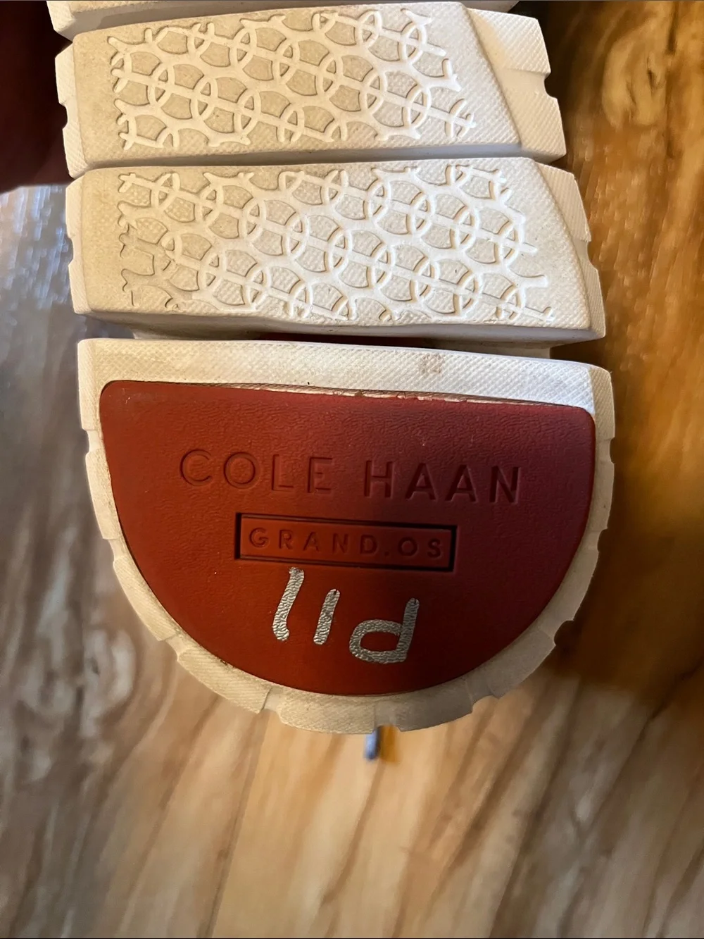 Cole Haan Men’s  Zerogrand Gray Wingtip Hybrid Oxfords with Orange Pull Tab